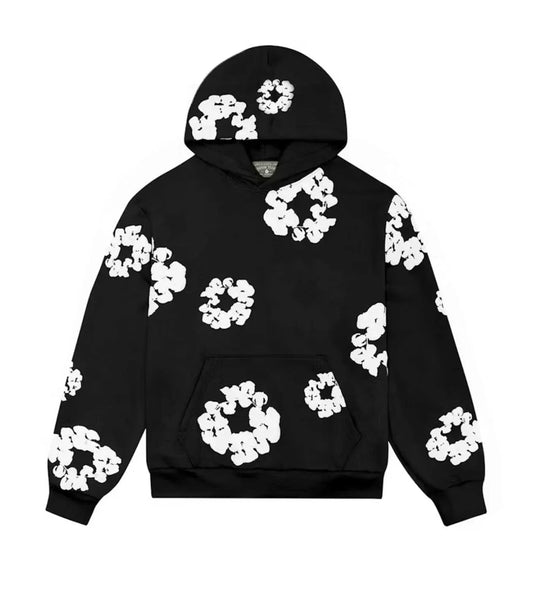 Denim Tears Cotton Wreath Hoodie Black/White
