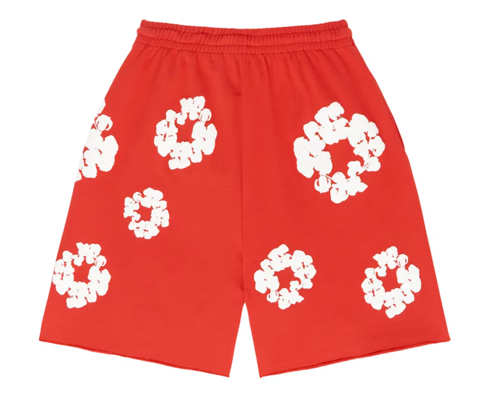 Denim Tears Cotton Wreath Shorts Red