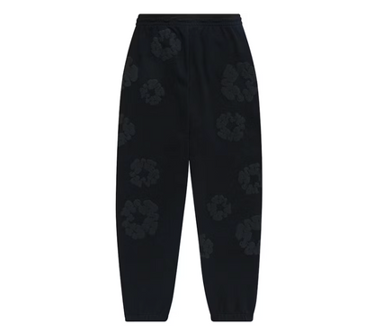Denim Tears Cotton Wreath Monochrome Black Sweatpants