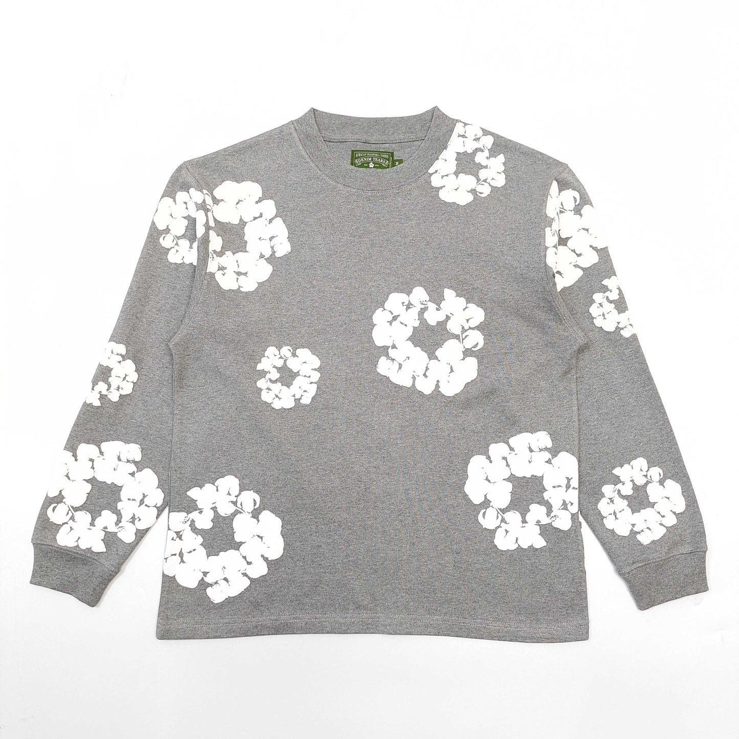 Denim Tears The Cotton Wreath Grey/White Crewneck