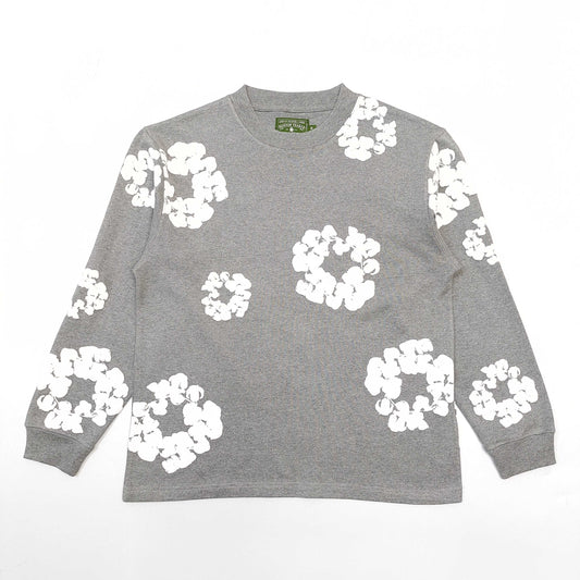 Denim Tears The Cotton Wreath Grey/White Crewneck